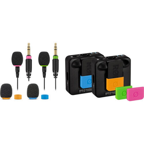 RODE COLORS 2 Set of Color-Coded Windshields, Rings & Tags for Wireless GO & Lavaliers