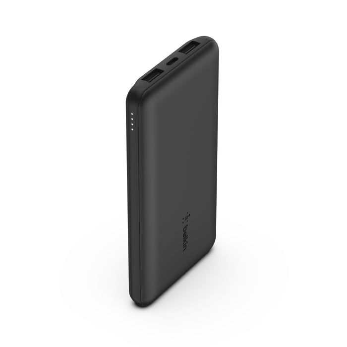 Belkin 3-Port Power Bank 10K + USB-A to USB-C Cable Black