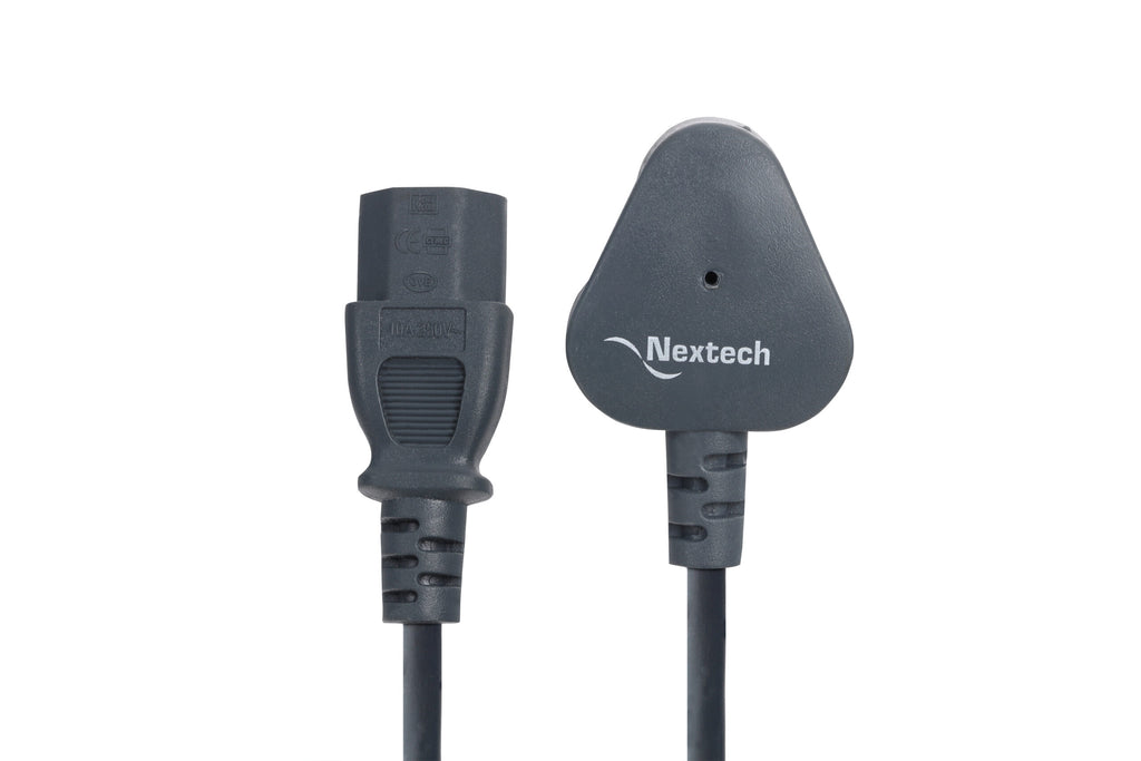 Nextech Computer Power Cable For Desktop, Monitor, Smps And Printer – 1.5M Grey