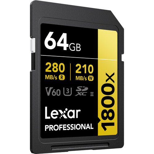 Lexar 64GB Professional 1800x UHS-II SDXC Memory Card