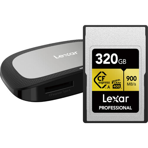 Lexar 320GB Professional CFexpress Type A Card GOLD Series with Card Reader
