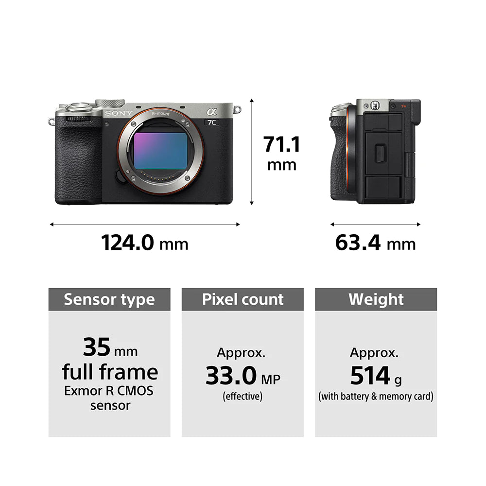 Sony Alpha ILCE-7CM2 Full-Frame Interchangeable-Lens Mirrorless Vlog Camera (Body Only)