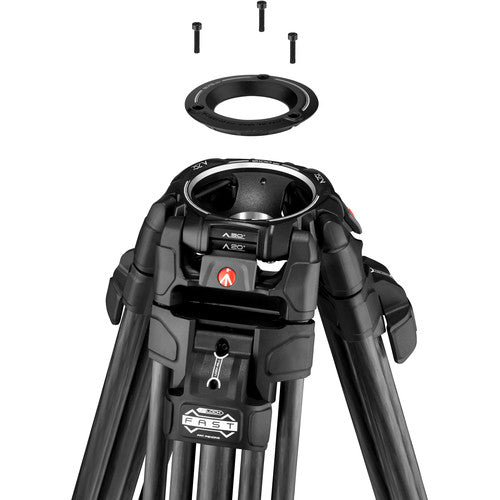 Manfrotto 608 Nitrotech Fluid Head with 645 FAST Twin Carbon Fiber Tripod System and Bag