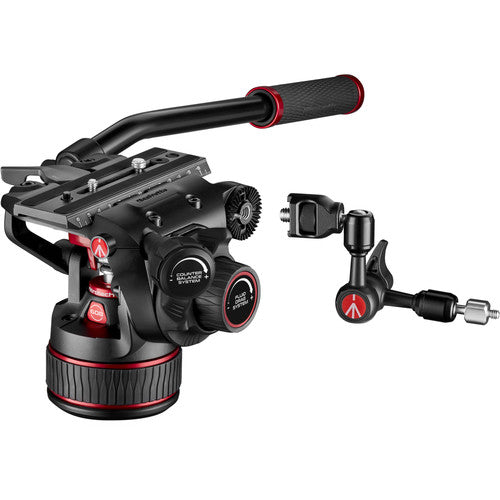 Manfrotto 608 Nitrotech Fluid Head with 645 FAST Twin Carbon Fiber Tripod System and Bag