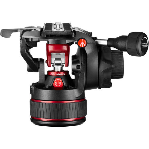 Manfrotto 612 Nitrotech Fluid Head with 645 FAST Twin Carbon Fiber Tripod System and Bag