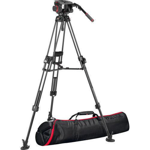 Manfrotto 509HD Tripod System with Carbon Fiber 645 Twin FAST Legs, 2-in-1 Spreader & Carry Bag