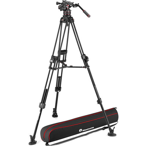 Manfrotto 612 Nitrotech Fluid Head with 645 FAST Twin Aluminum Tripod System and Bag