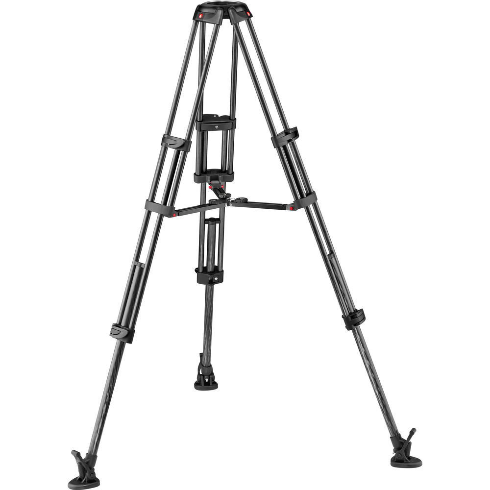 Manfrotto Carbon Fiber Twin Leg Video Tripod Legs with Mid-Level Spreader (100/75mm Bowl)