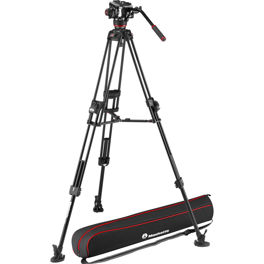 Manfrotto 504X Fluid Video Head & 645 FAST Aluminum Tripod with Mid-Level Spreader