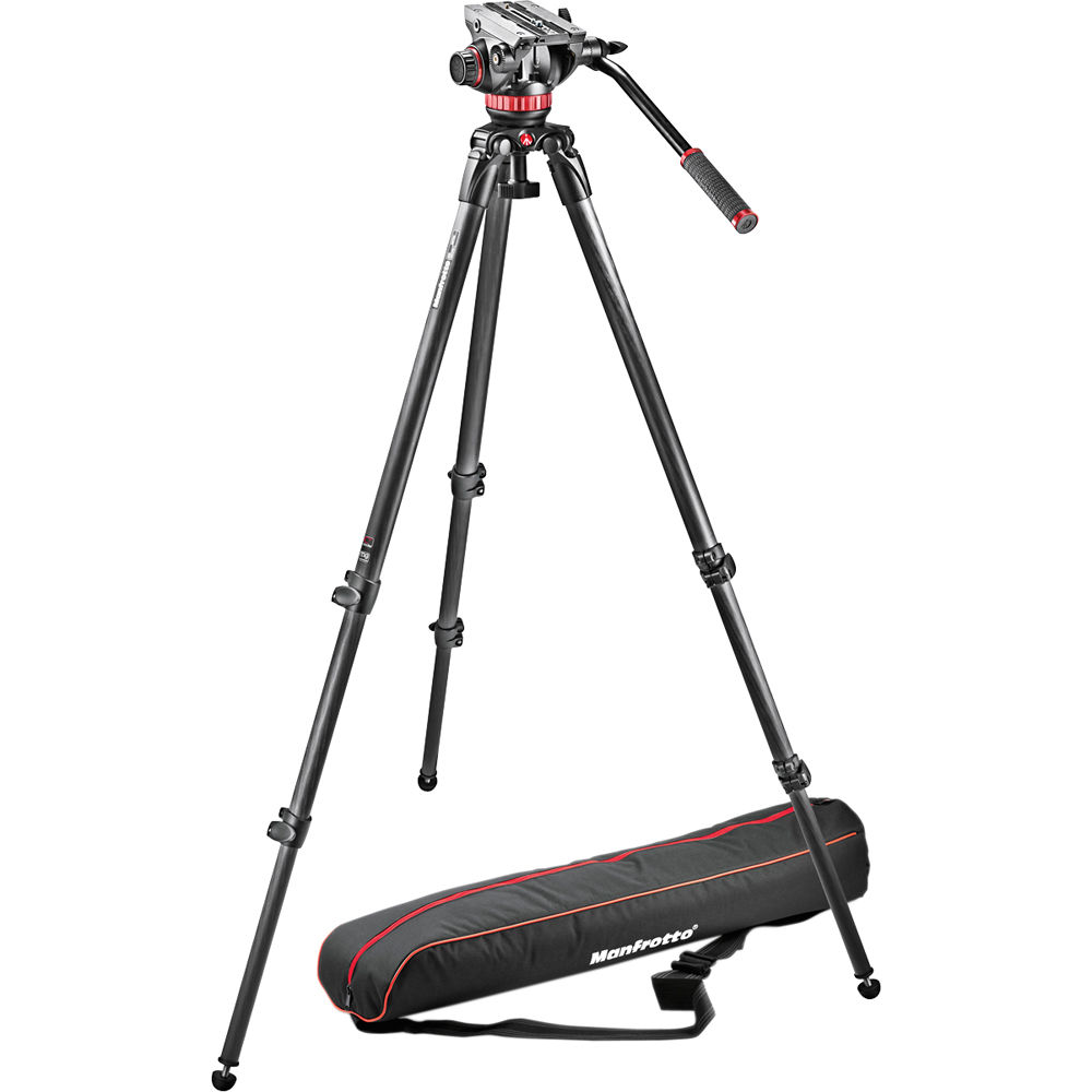 Manfrotto MVH502A Fluid Head and 535 CF Tripod System with Carrying Bag