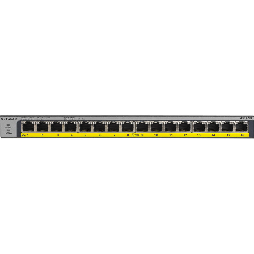 Netgear 16-Port Gigabit Ethernet PoE+ Unmanaged Switch