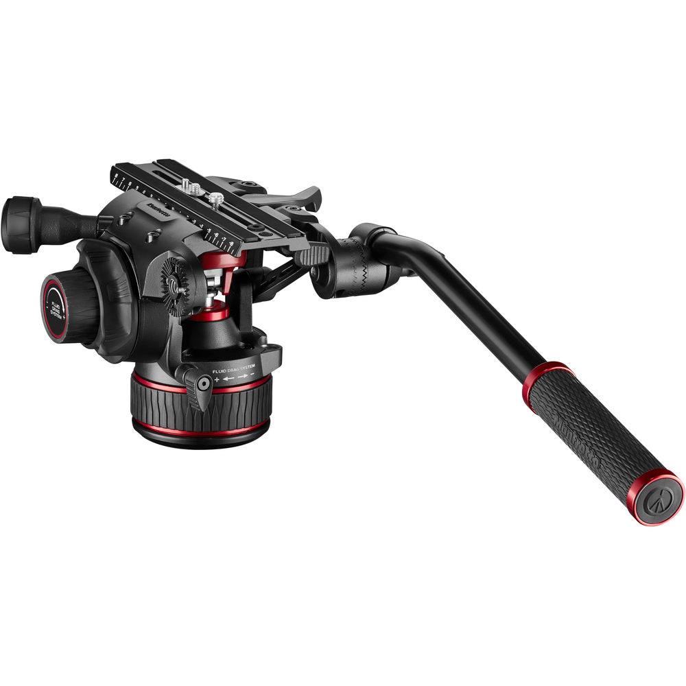 Manfrotto 612 Nitrotech Fluid Video Head and Carbon Fiber Twin Leg Tripod with Ground Spreader