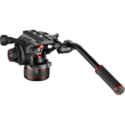Manfrotto 608 Nitrotech Fluid Video Head and Carbon Fiber Twin Leg Tripod with Ground Spreader