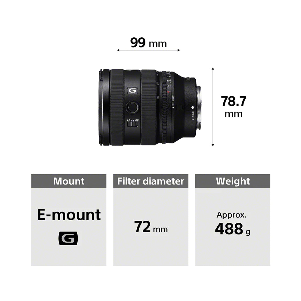 Sony E Mount FE 20-70mm F4 G Full Frame Lens (SEL2070G)
