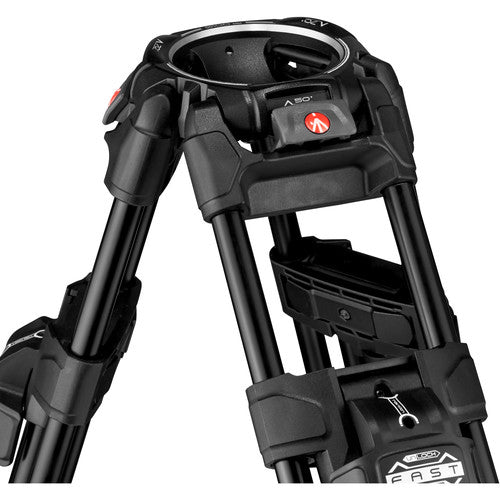 Manfrotto 526-1 Fluid Head with 645 FAST Twin Aluminum Tripod System with 2-in-1 Spreader & Bag