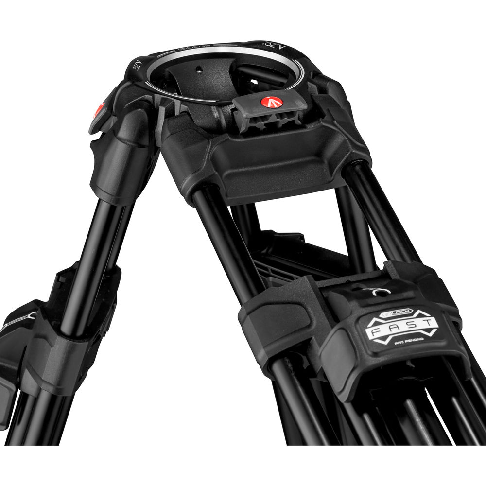 Manfrotto 509HD Tripod System with Aluminum 645 Twin FAST Legs, 2-in-1 Spreader & Carry Bag