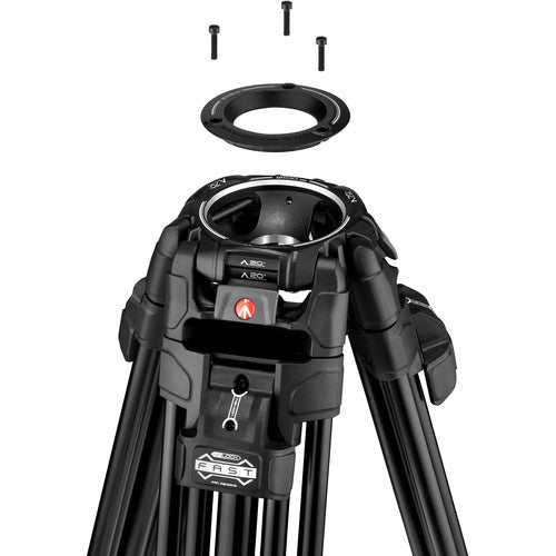 Manfrotto 526-1 Fluid Head with 645 FAST Twin Aluminum Tripod System with 2-in-1 Spreader & Bag