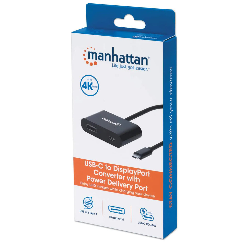 Manhattan USB-C to DisplayPort Converter with Power Delivery Port