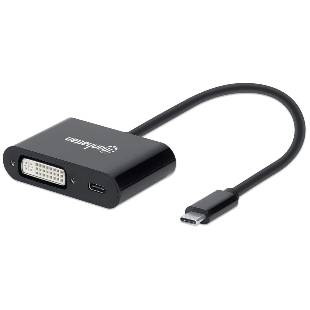 Manhattan USB-C to DVI Converter with Power Delivery Port