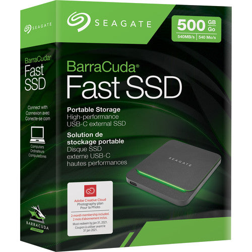 Seagate Barracuda Fast SSD External SSD Portable – USB-C USB 3.0