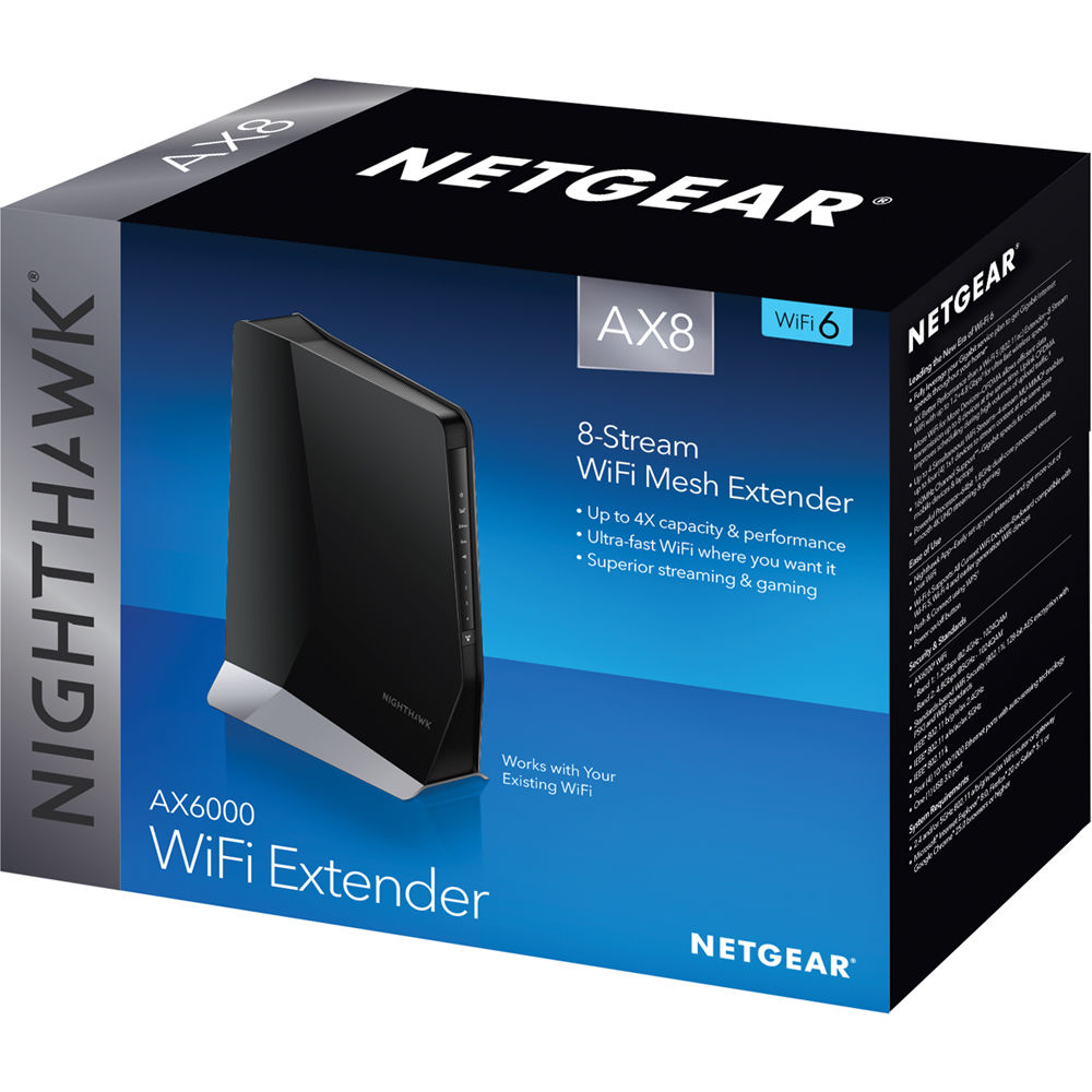 Netgear EAX80 Nighthawk AX8 8-Stream WiFi 6 Mesh Extender - AX6000 NETGEAR