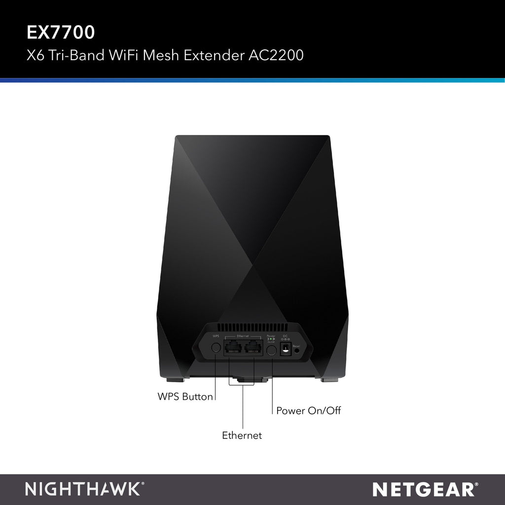 Netgear EX7700 Nighthawk X6 Tri-Band WiFi Mesh Extender - AC2200 NETGEAR