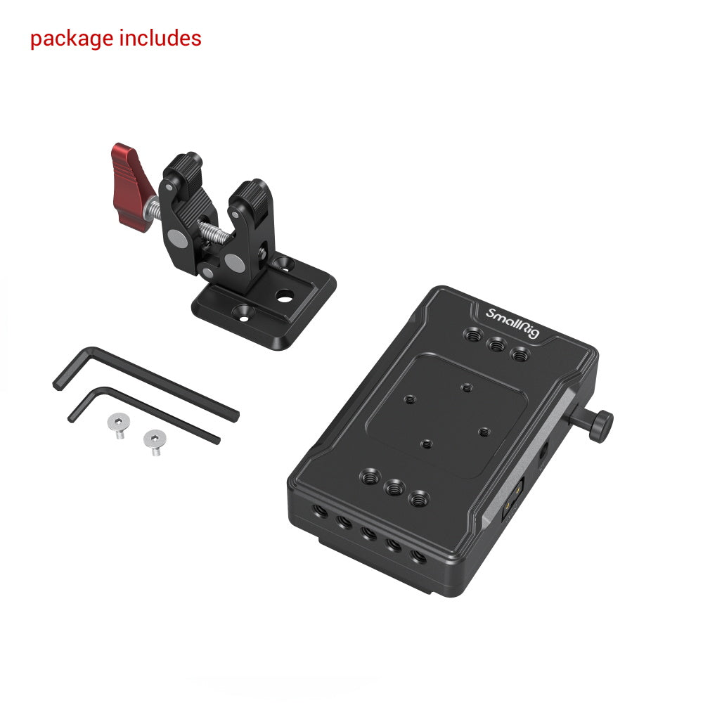SmallRig V Mount Battery Adapter Plate (Basic Version) with Crab-Shaped Clamp 3497